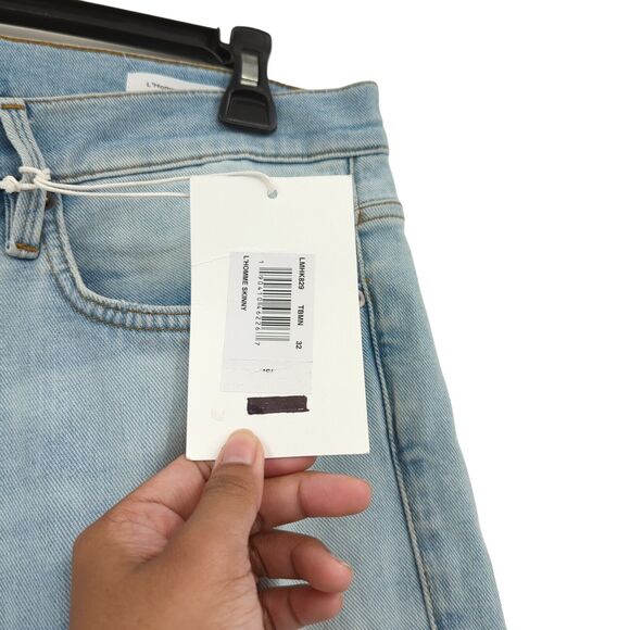 FRAME Men 32 L'Homme Jeans Tubman Blue Skinny Denim Distressed Whisker Mid Rise - Picture 4 of 11